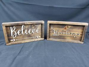 lot 65 image: Decorative Wood Crafts Inspirational Sign