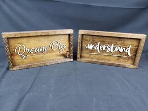 lot 66 image: Decorative Wood Crafts Inspirational Sign