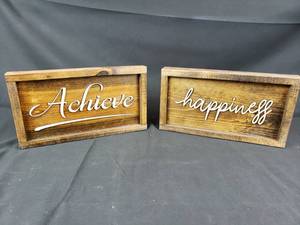 lot 69 image: Decorative Wood Crafts Inspirational Sign