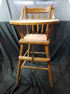 lot 74 image: Wooden High Chair