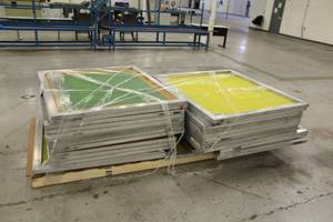 lot 27 image: Lot of (24) Aluminum Screen Printing Screens