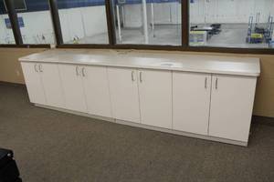 lot 35 image: Office Countertop Cabinet 8-Door Storage