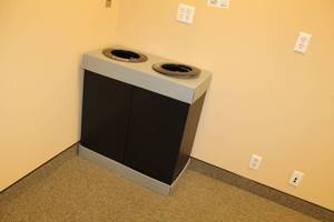 lot 50 image: Recycle  Garbage Dual Receptacle Bin