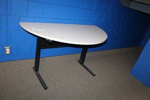 lot 59 image: Half Round Computer Table
