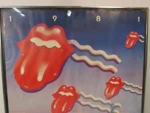 lot 242 image: Large Framed Original 1981 ROLLING STONES Concert Tour Poster