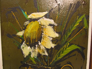 lot 266 image: Original Mid Century Modern Floral Still Life Abstract Art Van Gaard Signed