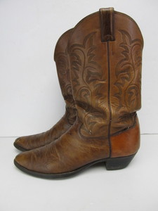 lot 268 image: Vintage Mens Leather JUSTIN Cowboy Boots - Size 12B