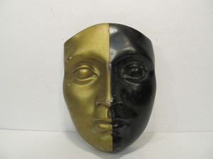 lot 10 image: Large Vintage Hand Painted Theater Mask Wall Hanging