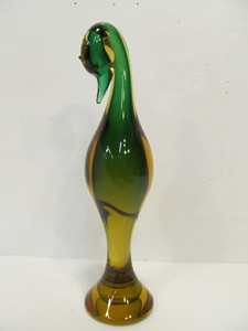 lot 43 image: Signed Hand Blown Art Glass Bird