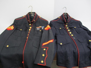 lot 92 image: 2 Vintage U.S. MARINES Dress Uniform Jackets