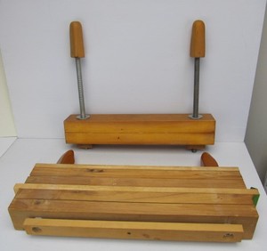 lot 84 image: 2 Large Woodworking Workbench Screw Clamp Vises