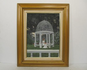 lot 122 image: Lovely Garden Scene Original Impressionist Style Oil Painting Signed