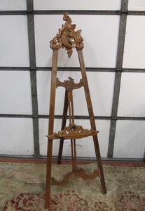 lot 95 image: Vintage Oak Adjustable Height Artists Easel 