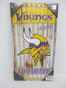 lot 124 image: Brand New MN VIKINGS Corrugated Metal Display Sign