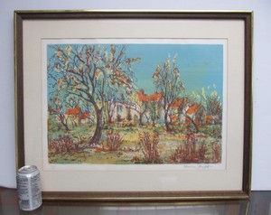 lot 199 image: Vintage Signed Numbered MAURICE BUFFET Framed Lithograph