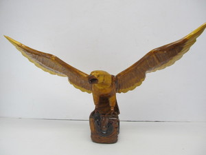 lot 228 image: Carved Wooden Eagle Sculpture