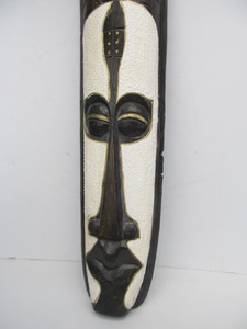lot 231 image: Large Carved Painted Wood African Wall Mask