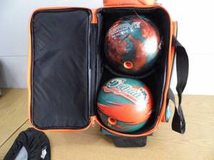 lot 82 image: Miami Dolphins Bowling Ball & Bag