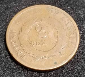 lot 13 image: 1865 US TWO CENT PIECE