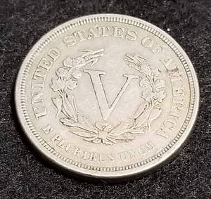 lot 14 image: 1883 NO CENTS LIBERTY V NICKEL VF