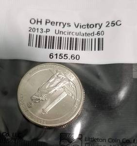 lot 42 image: GROUP OF 5 COINS AS PICTURED 4 DOLLARS 1 OHIO QUARTER