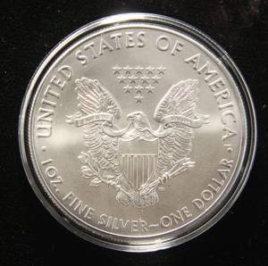 lot 54-A image: 2020 AMERICAN SILVER EAGLE 1 TROY OZ. .999 FINE SILVER IN AIRTITE