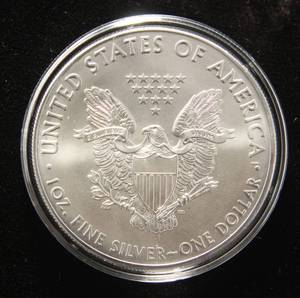 lot 56-A image: 2020 AMERICAN SILVER EAGLE 1 TROY OZ. .999 FINE SILVER IN AIRTITE
