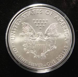 lot 15-A image: 2020 AMERICAN SILVER EAGLE 1 TROY OZ. .999 FINE SILVER IN AIRTITE