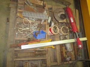 Pallet of misc. and hardware, red c...