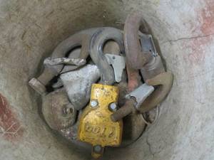 Pail of assorted hooks...