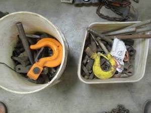 Assorted nuts and bolts, pair of ho...