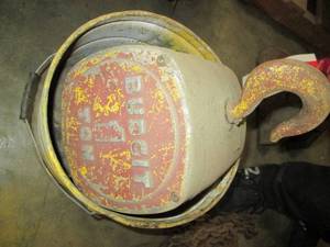1 Ton Budgit hoist wih chain bucket...