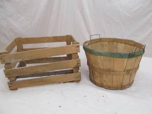 lot 90 image: wood crate apple basket