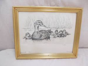 lot 113 image: John Peterson  Ducks pencil drawing