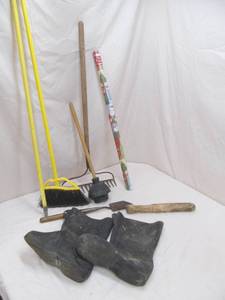 lot 153 image: broom ,handles