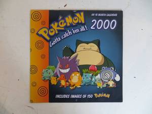 lot 34 image: VINTAGE 2000 Pokmon 18 Month Calendar