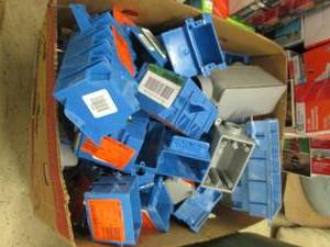 lot 313 image: Box of Assorted Switch & Outlet Box...