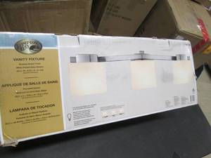lot 20 image: 3-Light Brushed Nickel Vanity Light...