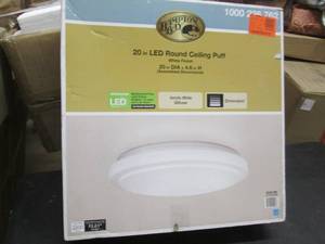 lot 24 image: Dimmable 20 in. Round White LED Flu...