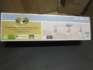lot 28 image: 2 ft. 3-Light Brushed Steel LED Tra...
