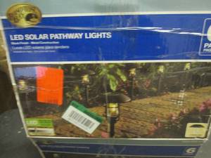 lot 41 image: Solar Black LED Path Light Outdoor ...
