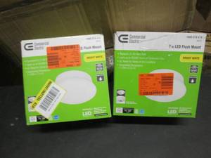 lot 53 image: 2 CE Spin Light 7 in. LED Flush Mou...