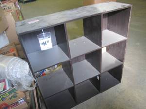 lot 481 image: Espresso Stackable 9 cube Organizer...