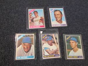 lot 224 image: 5 1966 Topps Baseball Cards...
