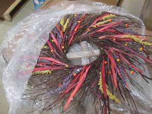 lot 230 image: Framed Window Wreath - needs reasse...