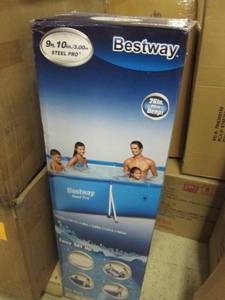 lot 240 image: Bestway 9  Steel Pro Pool open box...