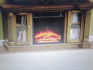 lot 244 image: 2-Door Entertainment Fireplace Cabi...