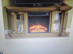 lot 245 image: 2-Door Entertainment Fireplace Cabi...