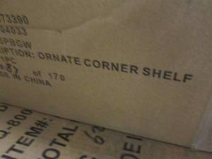 lot 247 image: Ornate Corner Shelf open box Retail...