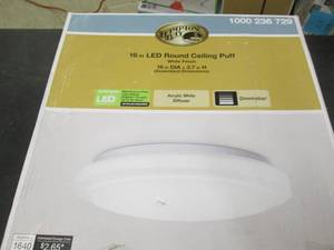 lot 275 image: 16 in. Bright White Round LED Flush...